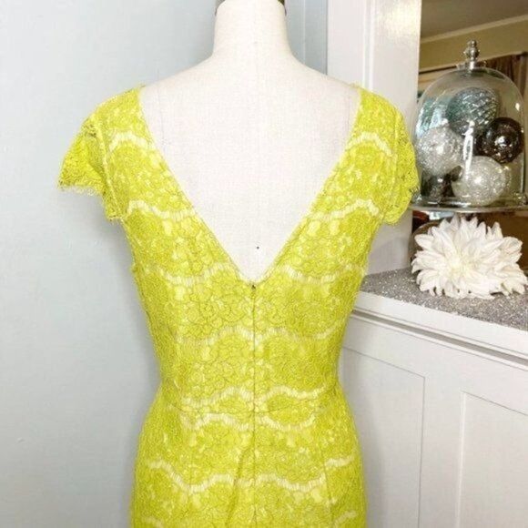 Lulu's Darling Marissa Lace Sheath Dress Lime Green - Picture 9 of 12